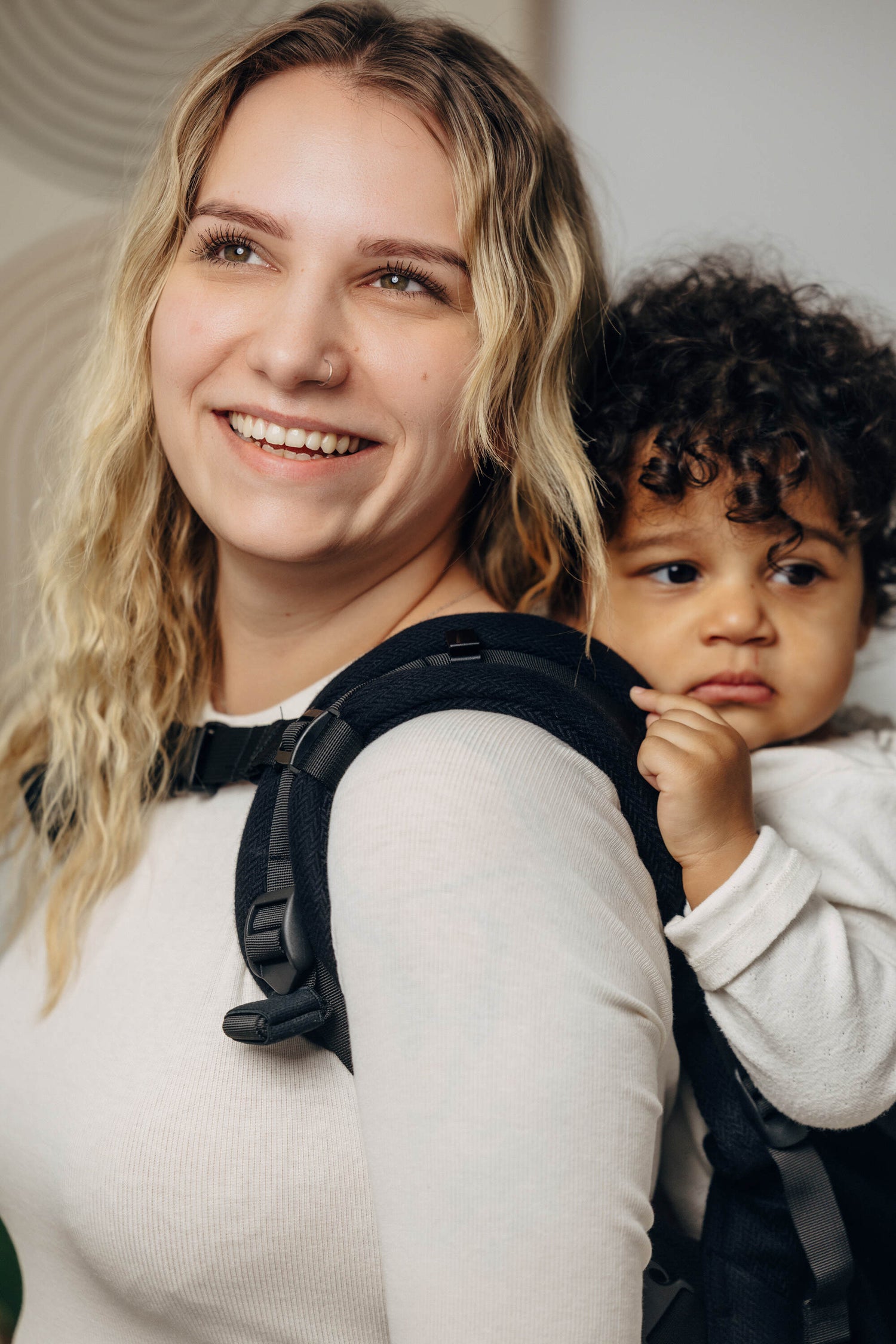 LennyLamb LennyPreschool Marsupio per Bambini - Little Herringbone Ebony Black