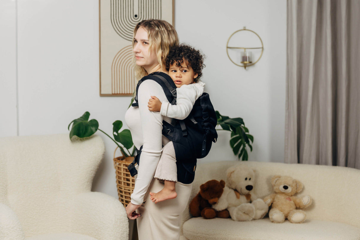 LennyLamb LennyPreschool Marsupio per Bambini - Little Herringbone Ebony Black