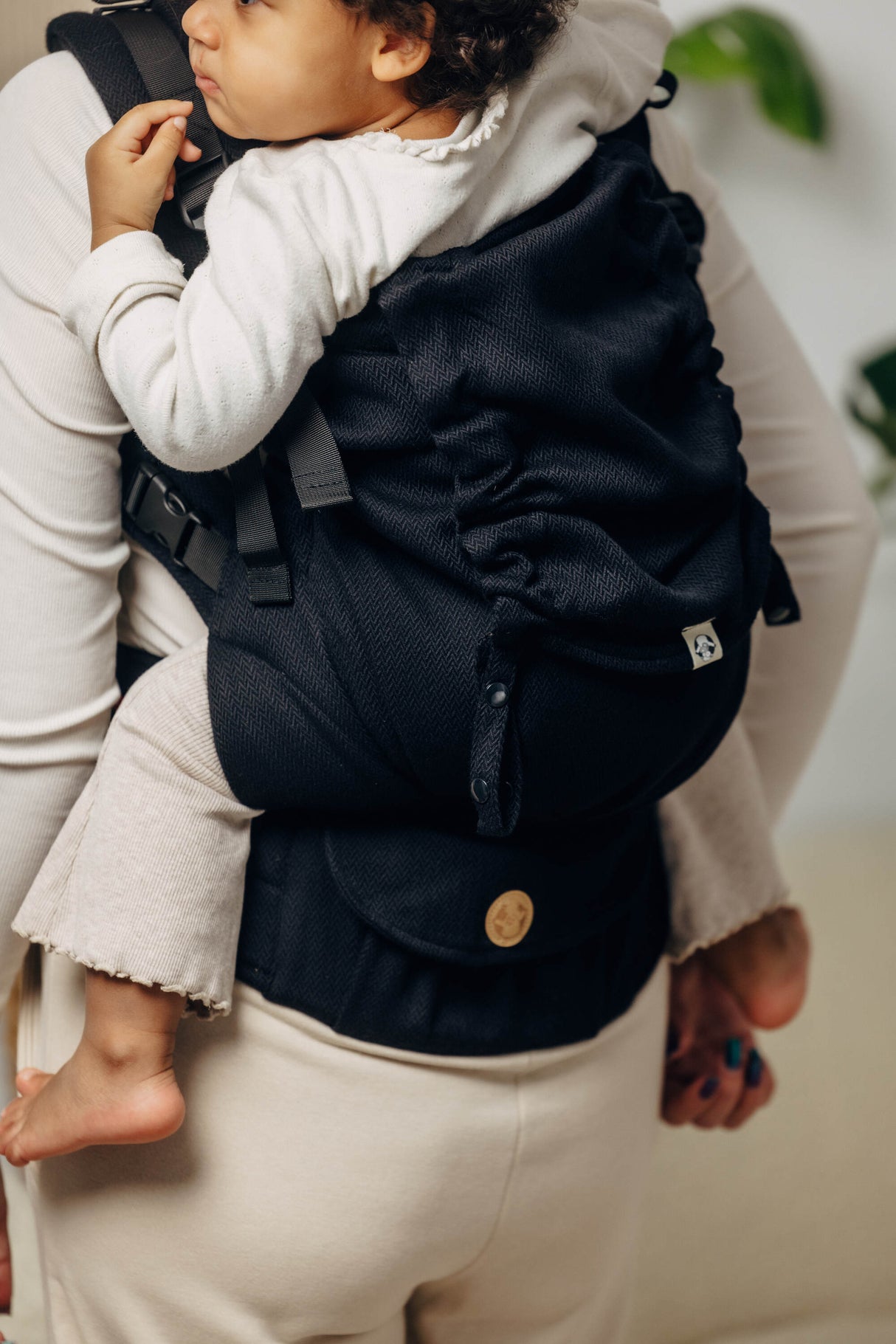 LennyLamb LennyPreschool Marsupio per Bambini - Little Herringbone Ebony Black