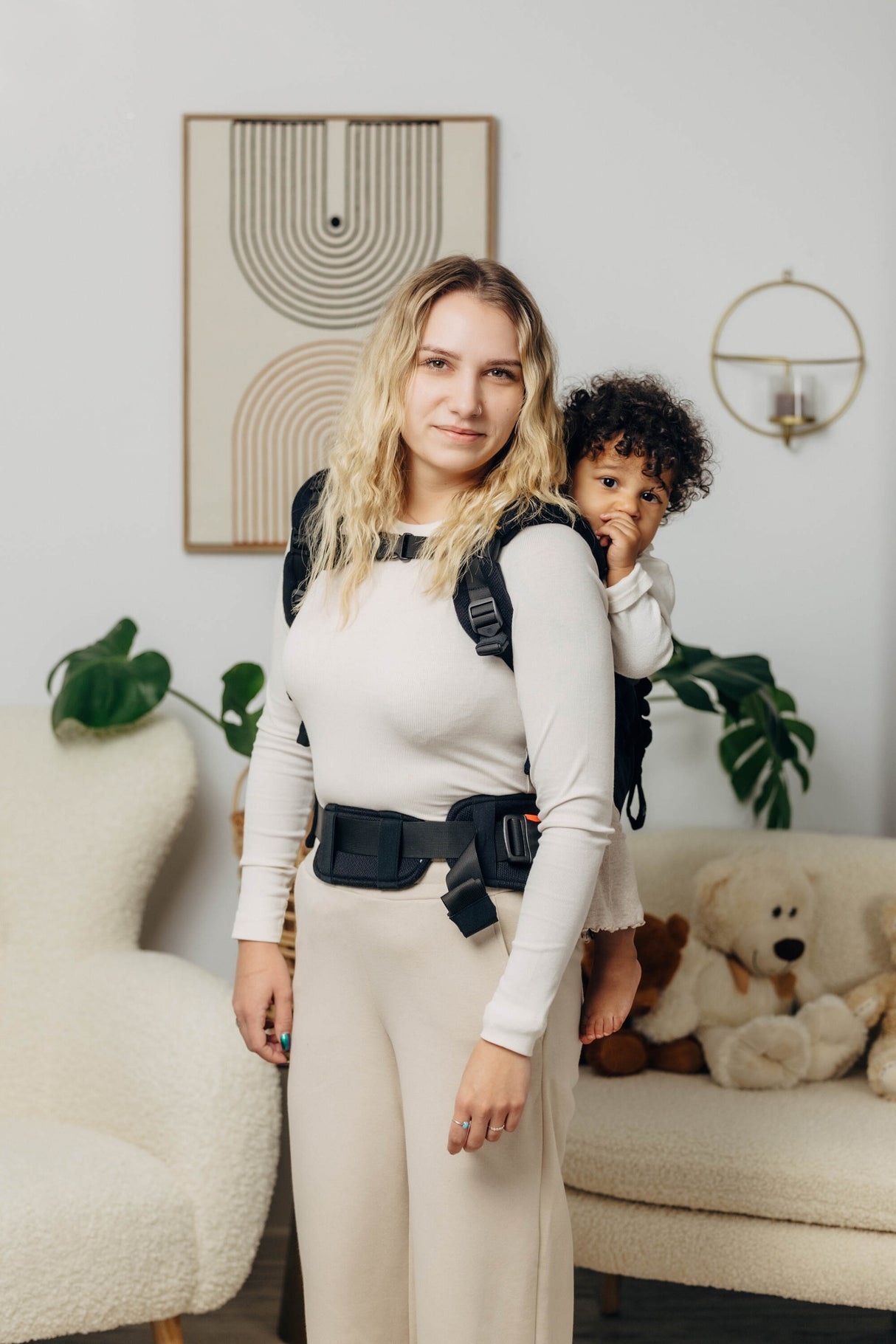 LennyLamb LennyPreschool Marsupio per Bambini - Little Herringbone Ebony Black