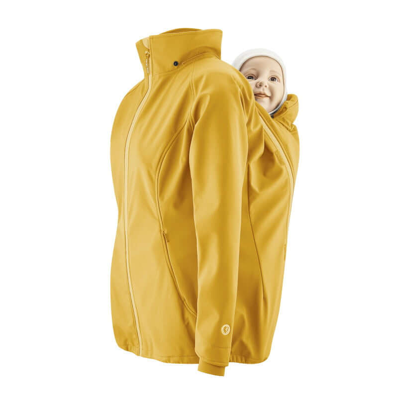 Shop Mamalila Mamalila Softshell Babywearing Jacket Allrounder - Mustard at Babymaxi