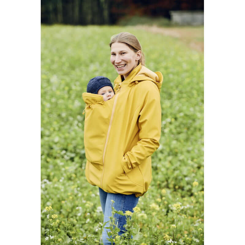 Shop Mamalila Mamalila Softshell Babywearing Jacket Allrounder - Mustard at Babymaxi