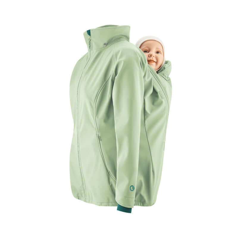 Shop Mamalila Mamalila Softshell Babywearing Jacket Allrounder - Mint at Babymaxi