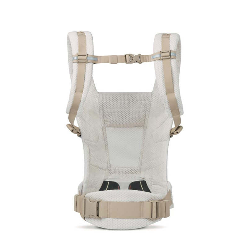 Ergobaby Adapt SoftFlex Mesh: Natural Beige baby carrier back view showcasing breathable cool mesh material | Babymaxi