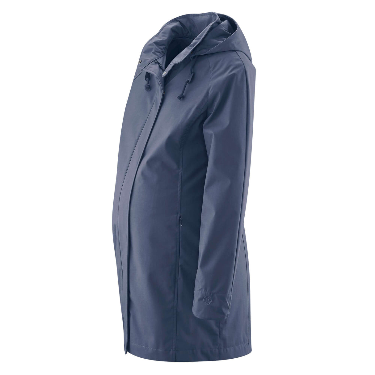 Mamalila Berlin All Season Babywearing Coat – Navy side view, stylish design for versatile babywearing | Babymaxi
