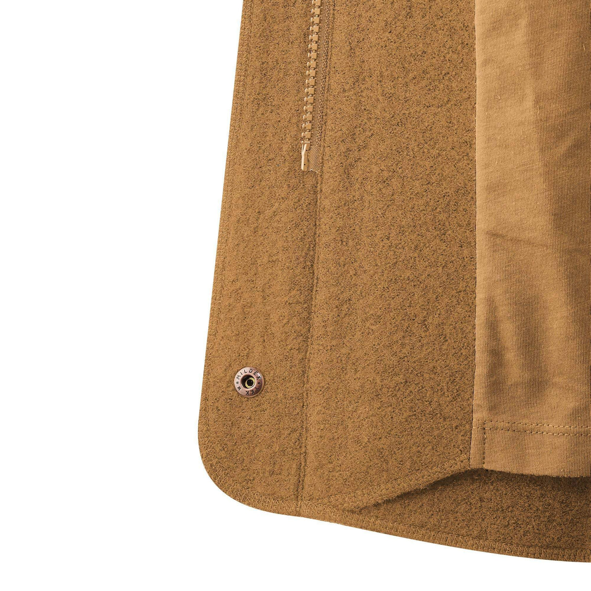 Mamalila Eco Wool Babywearing Coat Oslo - Camel interior detail, showcasing its premium boiled wool texture | Babymaxi