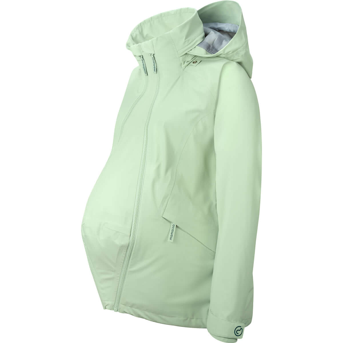 Mamalila Explorer Outdoor Baby Carrier Jacket - Mint shown in mint color for active moms, ideal for outdoor adventures | Babymaxi