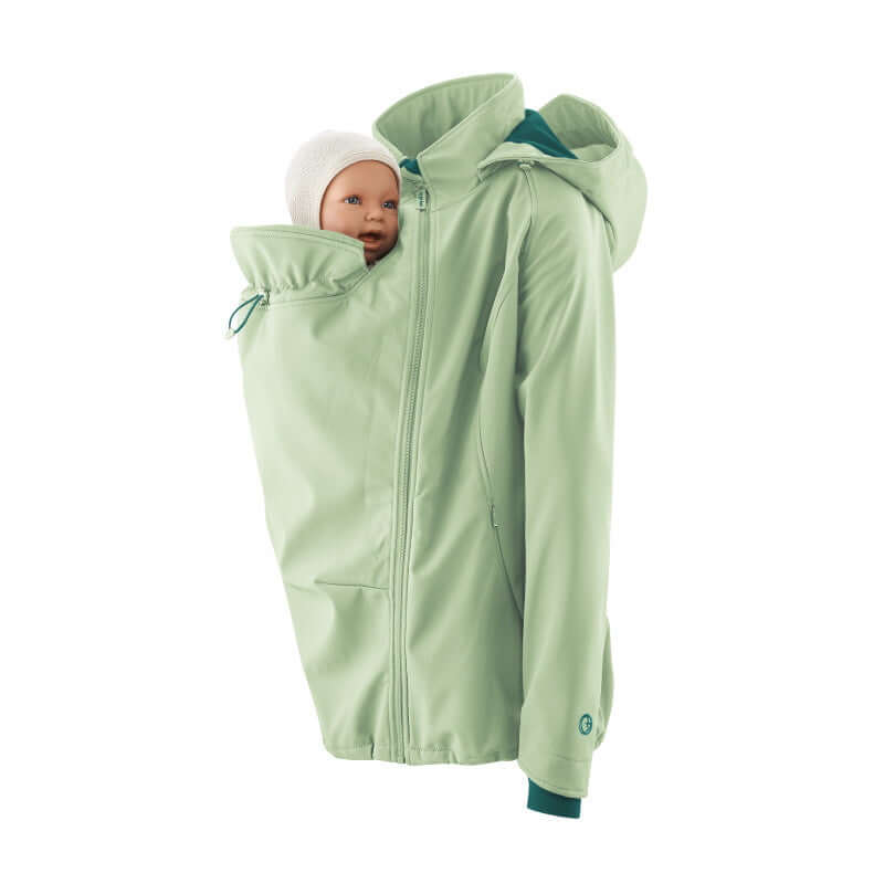 Shop Mamalila Mamalila Softshell Babywearing Jacket Allrounder - Mint at Babymaxi