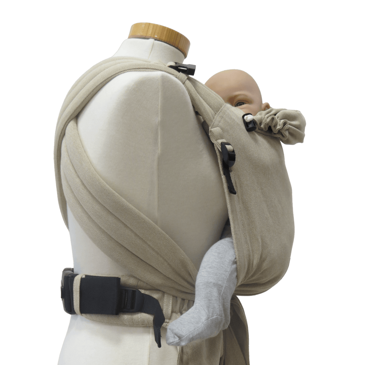 Storchenwiege Talemo Half-Buckle Baby Carrier - Natural with adjustable straps and supportive waist belt | Babymaxi