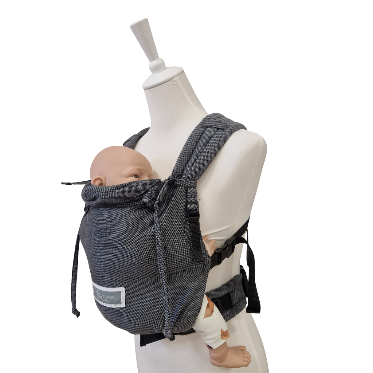 Stochenwiege Valeno Marsupio Portabebè - Grafite