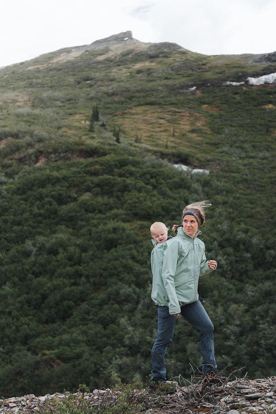 Giacca Mamalila Explorer Outdoor Marsupio Portabebè - Menta