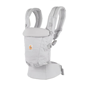 Ergobaby Adapt Soft Touch Cotton - Pearl Grey baby carrier with ergonomic design, soft brushed cotton, and no infant insert required | Babymaxi
