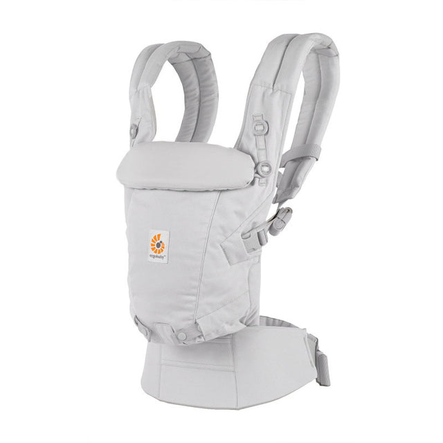 Ergobaby Adapt Soft Touch Cotton - Pearl Grey baby carrier with ergonomic design, soft brushed cotton, and no infant insert required | Babymaxi