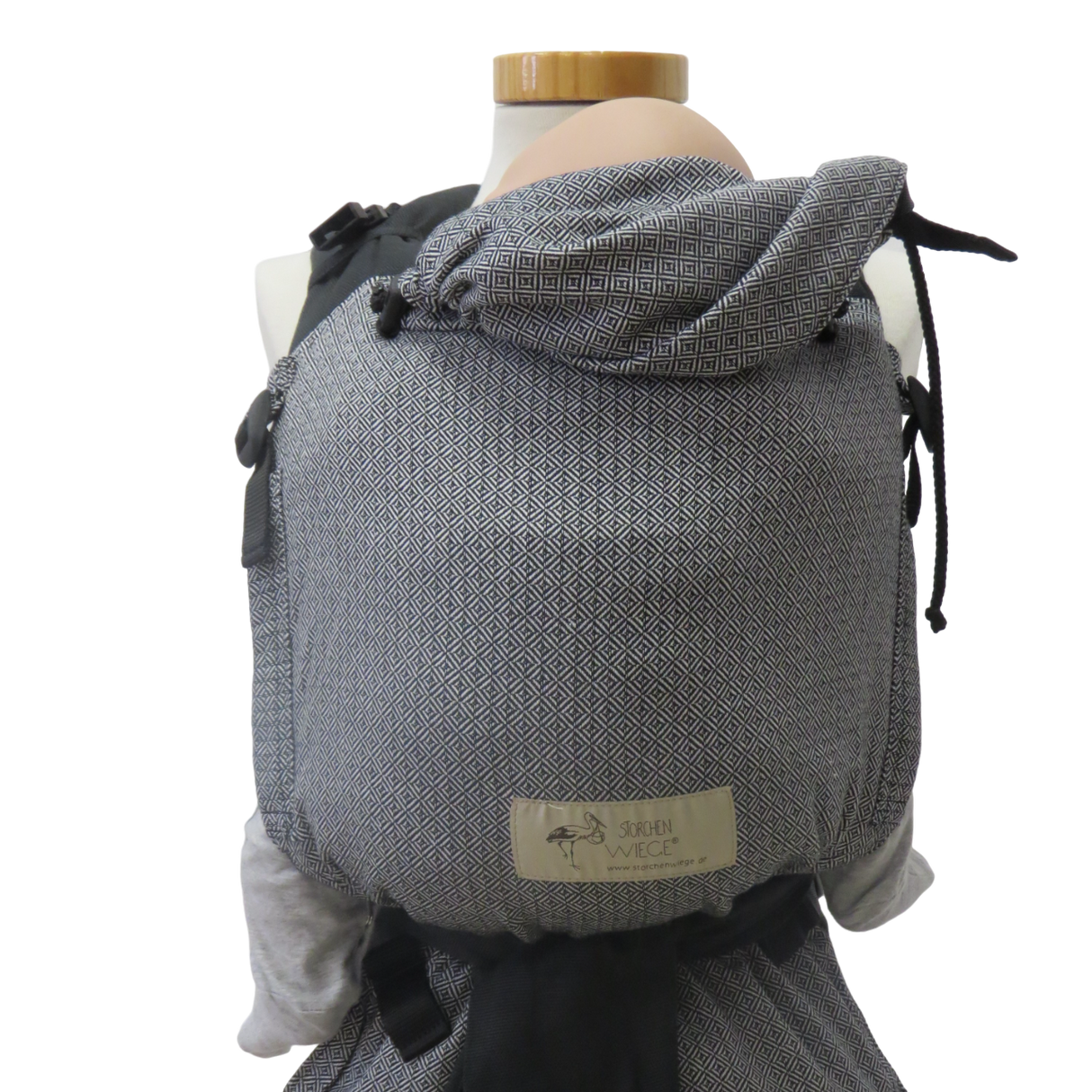 Storchenwiege Talemo Half-Buckle Marsupio Portabebè - Leo Black White