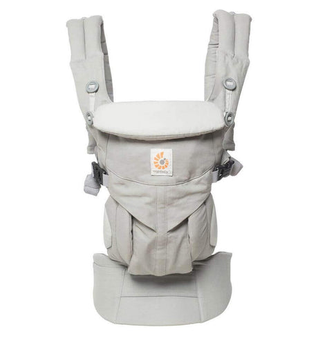 Ergobaby Omni Classic Cotton Carrier - Pearl Grey front view showing ergonomic design for comfort | Babymaxi