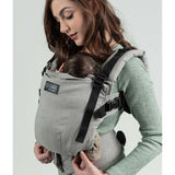 Isara The One - Misty Linen baby carrier in sage green, featuring ergonomic design and soft linen fabric | Babymaxi