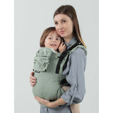 Isara The One - Sage Green Linen baby carrier featuring a mother and child, showcasing soft, stylish design | Babymaxi
