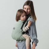 Isara The One - Sage Green Linen baby carrier, soft and ergonomic, perfect for babywearing with stylish design | Babymaxi