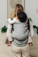 LennyLamb LennyPreschool (up to 30kg) - Little Herringbone Grey adjustable carrier for toddlers, perfect for kids aged 1-5 years | Babymaxi