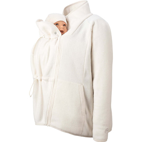 Mamalila Basel Baby Carrier Fleece Jacket – Off White with a baby pouch for warmth and comfort | Babymaxi