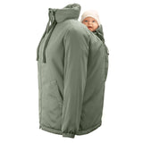 Mamalila Boston Babywearing Jacket - Agave with baby insert for front and back carrying | Babymaxi