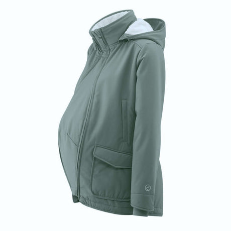 Mamalila Winter Softshell Baby Carrier Jacket - Agave side view, cozy design, ideal for winter babywearing | Babymaxi