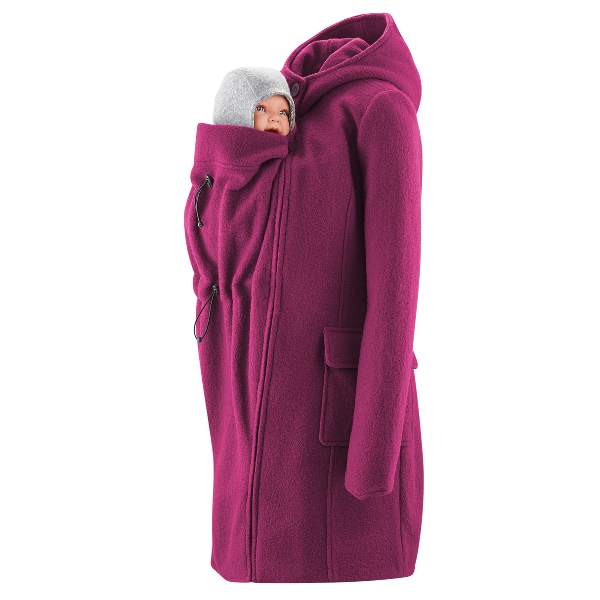 Mamalila Cappotto con cappuccio per il babywearing Vienna - Berry