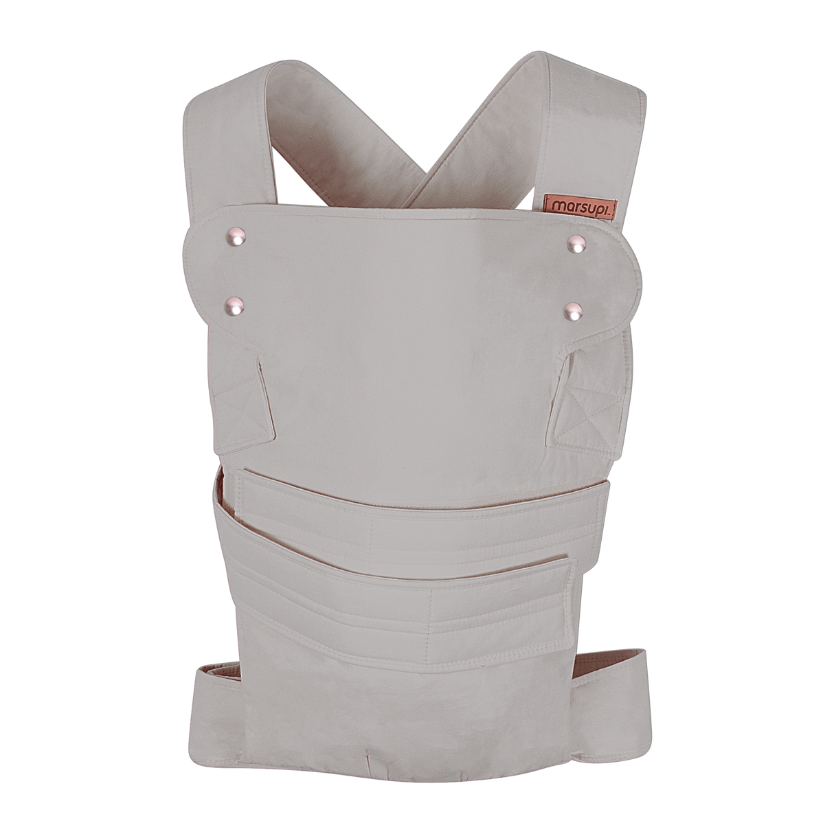 Marsupi Breeze - Light Grey baby carrier with ergonomic Velcro system, suitable for newborns and up to 15 kg | Babymaxi