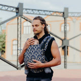 Neko Switch Baby Size - Kidonya Elegance carrier in use with baby, ergonomic and adjustable, designed for comfort | Babymaxi