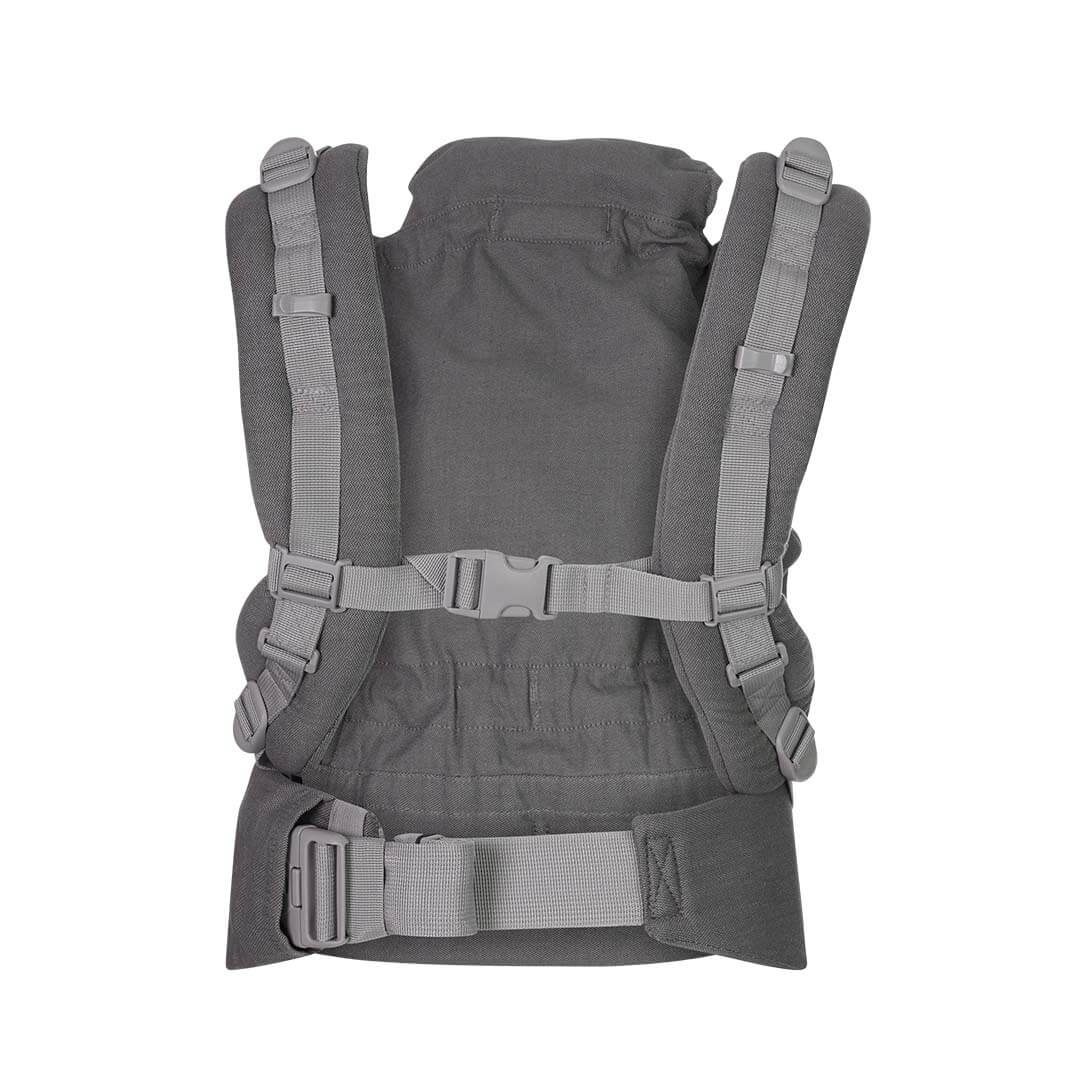 Quokkababy E-Carrier - Light Grey ergonomic baby carrier back view showcasing adjustable straps | Babymaxi