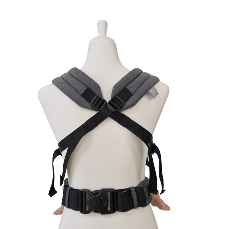 Stochenwiege Valeno Baby Carrier - Graphite back view with ergonomic straps for comfort and support | Babymaxi