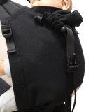 Storchenwiege Talemo Half-Buckle Baby Carrier - Black displaying adjustable straps and a secure fit for babies | Babymaxi