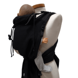 Storchenwiege Talemo Half-Buckle Baby Carrier - Black, adjustable carrier for comfortable baby wearing | Babymaxi