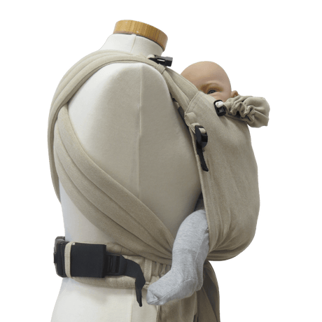 Storchenwiege Talemo Half-Buckle Baby Carrier - Natural with adjustable straps and supportive waist belt | Babymaxi