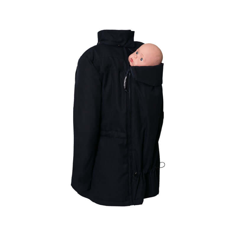 Wombat & Co. London - Wallaby Maternity & Babywearing Coat - Navy with a babywearing feature | Babymaxi